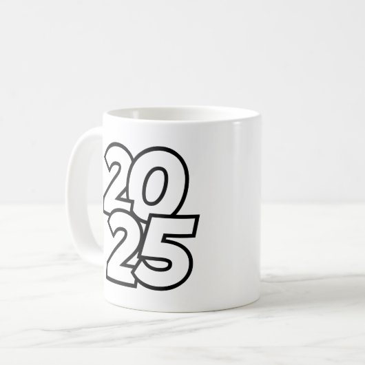 Stilvolles Neujahrsfest 2025 Design mit Mode Kaffeetasse (Vorderseite Links)