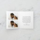 Stilvolles neutrales Foto Minimalistische Hochzeit Dankeskarte (Innenseite)