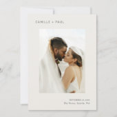 Stilvolles neutrales Foto Minimalistische Hochzeit Save The Date (Vorderseite)