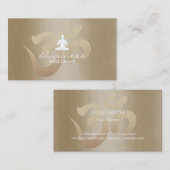 Stilvolles Neutrales Gold Yoga & Meditation Visitenkarte (Vorne/Hinten)