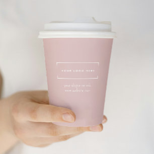 Stilvolles, neutrales Minimalistisches Firmenlogo Pappbecher