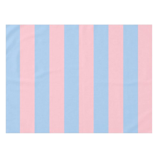 Stilvolles Niedliches Baby Pink und Blue Striping Tischdecke (Vorderseite (Horizontal))