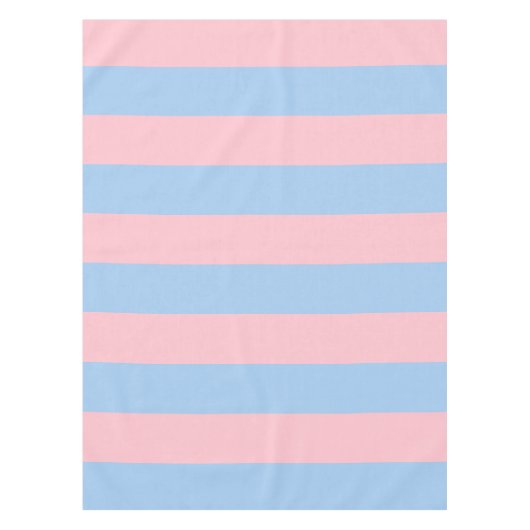 Stilvolles Niedliches Baby Pink und Blue Striping Tischdecke (Vorderseite)