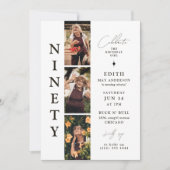 Stilvolles NINETY Foto Strip 90. Geburtstag Einladung (Vorderseite)