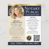 Stilvolles Notary Public Services Foto Blue Gold Flyer (Vorne)