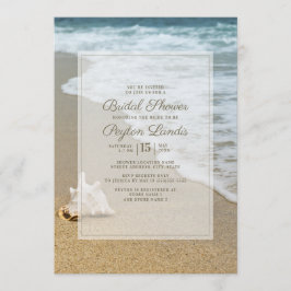 Stilvolles Ocean Beach Seashell Brautparty Einladung