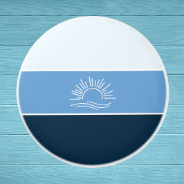 Stilvolles Ocean Blue Stripes Sea Keramikknauf