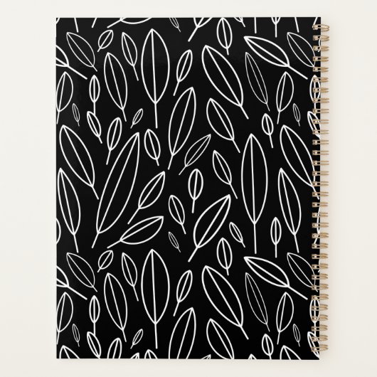 Stilvolles Office l Business Schwarz-weiß Planer (Rückseite)