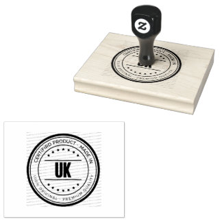 Stilvolles Office UK-Logo-Text Holzgriff Schwarz Gummistempel