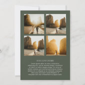 Stilvolles Olive Green Foto Moderne Hochzeit Save The Date (Rückseite)