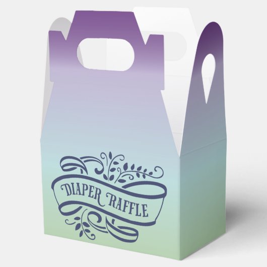 Stilvolles Ombre Baby Duschdusche Windeln Raffle Geschenkschachtel (Geöffnet)