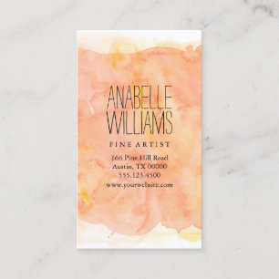 Stilvolles orange Aquarell Visitenkarte