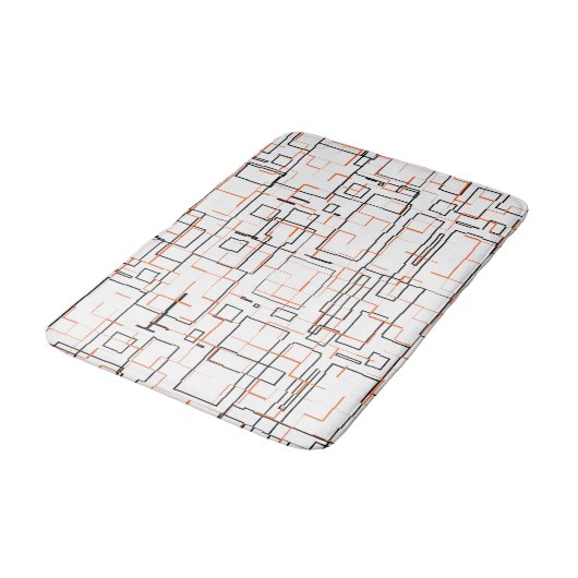 Stilvolles Orange Black Pattern Badematte (Schrägansicht)