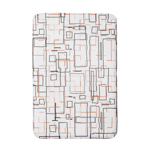 Stilvolles Orange Black Pattern Badematte (Vorderseite Vertikal)
