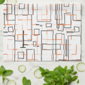 Stilvolles Orange Black Pattern Geschirrtuch (Gefaltet)