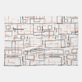 Stilvolles Orange Black Pattern Geschirrtuch (Horizontal)
