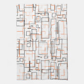 Stilvolles Orange Black Pattern Geschirrtuch (Vertikal)