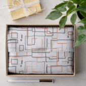 Stilvolles Orange Black Pattern Seidenpapier (Geschenk)