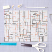 Stilvolles Orange Black Pattern Seidenpapier (Handwerk)