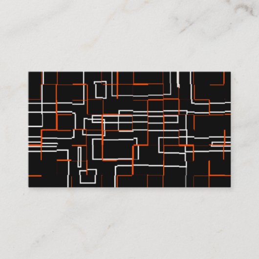 Stilvolles Orange Black Pattern Visitenkarte (Vorderseite)