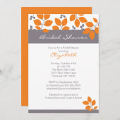 Stilvolles orange Blatt-Fall-Brautparty laden ein Einladung (Vorne/Hinten)