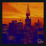 Stilvolles Orange Blue Retro Pop Art New York Post Poster<br><div class="desc">New York City Midtown Old Style Image - Vintage New Yorker Kunstwerke</div>