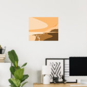 Stilvolles Orange Digital Art Beach Seascape Poste Poster (Heimbüro)