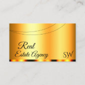 Stilvolles Orange Glamour mit Initials Elegant Visitenkarte (Vorderseite)