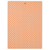 Stilvolles Orange Quatrefolienmonogramm mit Name Klemmbrett (Rückseite)