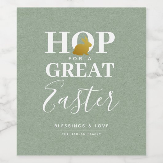 Stilvolles Osterweinlabel Personalisiert Weinetikett (Einzelnes Label)