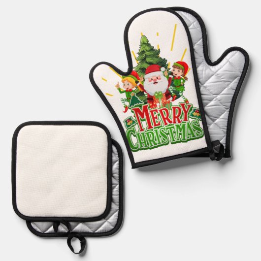 "Stilvolles Oven Mitts & Pot Holders Set - Einziga (Vorderseite/Rückseite)