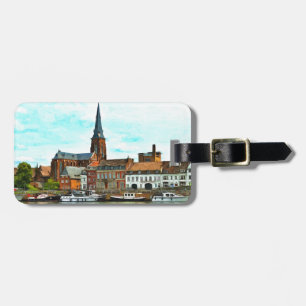 Stilvolles Panorama von Maastricht Gepäckanhänger