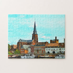 Stilvolles Panorama von Maastricht Puzzle