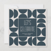 Stilvolles Party Housewarming Blue Black Einladung (Vorderseite)