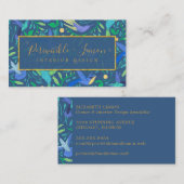 Stilvolles Periwinkle Floral Bird Muster Visitenkarte (Vorne/Hinten)