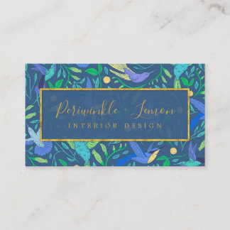Stilvolles Periwinkle Floral Bird Muster Visitenkarte