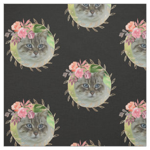 Stilvolles Personalisiertes Cat-Foto Stoff