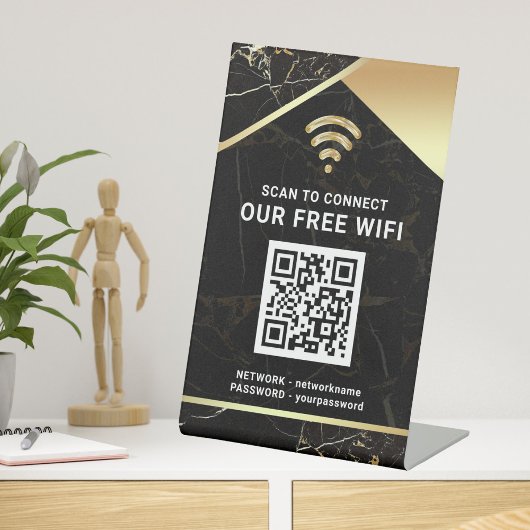 Stilvolles Personalisiertes QR-Code Wifi-Netzwerkk Sockelschild