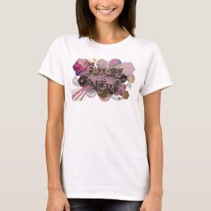 Stilvolles Pink DIE ZUKUNFT IST JETZT Slogan T-Shi T-Shirt