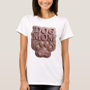 Stilvolles Pink DOG MOM Grafikdesign T-Shirt