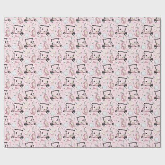 Stilvolles pink Feminine Golf Design Geschenkpapier (Flach)