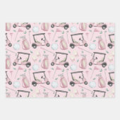 Stilvolles pink Feminine Golf Design Geschenkpapier Set (Vorderseite)