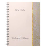 Stilvolles Pink Gold Abstrakte erste Spiral Notebo Notizblock (Vorderseite)