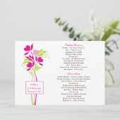 Stilvolles Pink & Green Bouquet Hochzeitsprogramm Programm (Stehend Vorderseite)