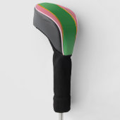 Stilvolles Pink Grün Monogramm Preppy Golf Headcover (angewinkelt)
