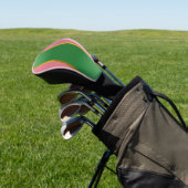 Stilvolles Pink Grün Monogramm Preppy Golf Headcover (In SItu)