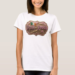 Stilvolles Pink IRISH AND PROUD T-Shirt