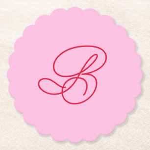 Stilvolles Pink & Rot Monogramm Anfangsbuchstabe R Untersetzer
