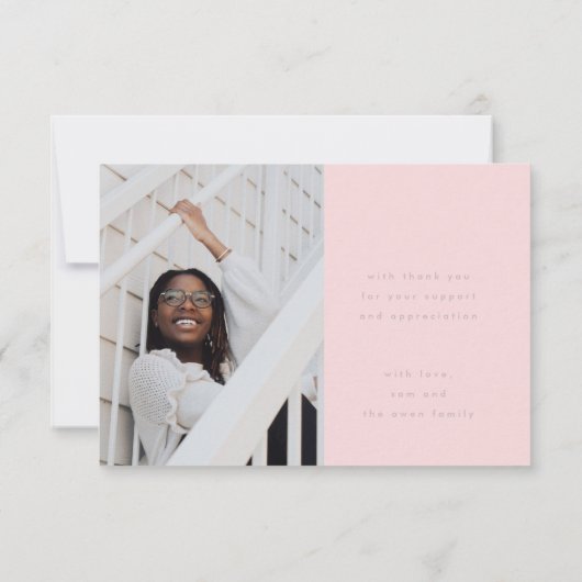 stilvolles pink-schicke Foto Dankeskarte (Rückseite)