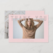 stilvolles pink-schicke Foto Dankeskarte (Vorne/Hinten)